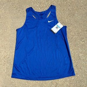 Nike Team Running Singlet Women's Medium Tank Top Royal Blue Dri-FIT
